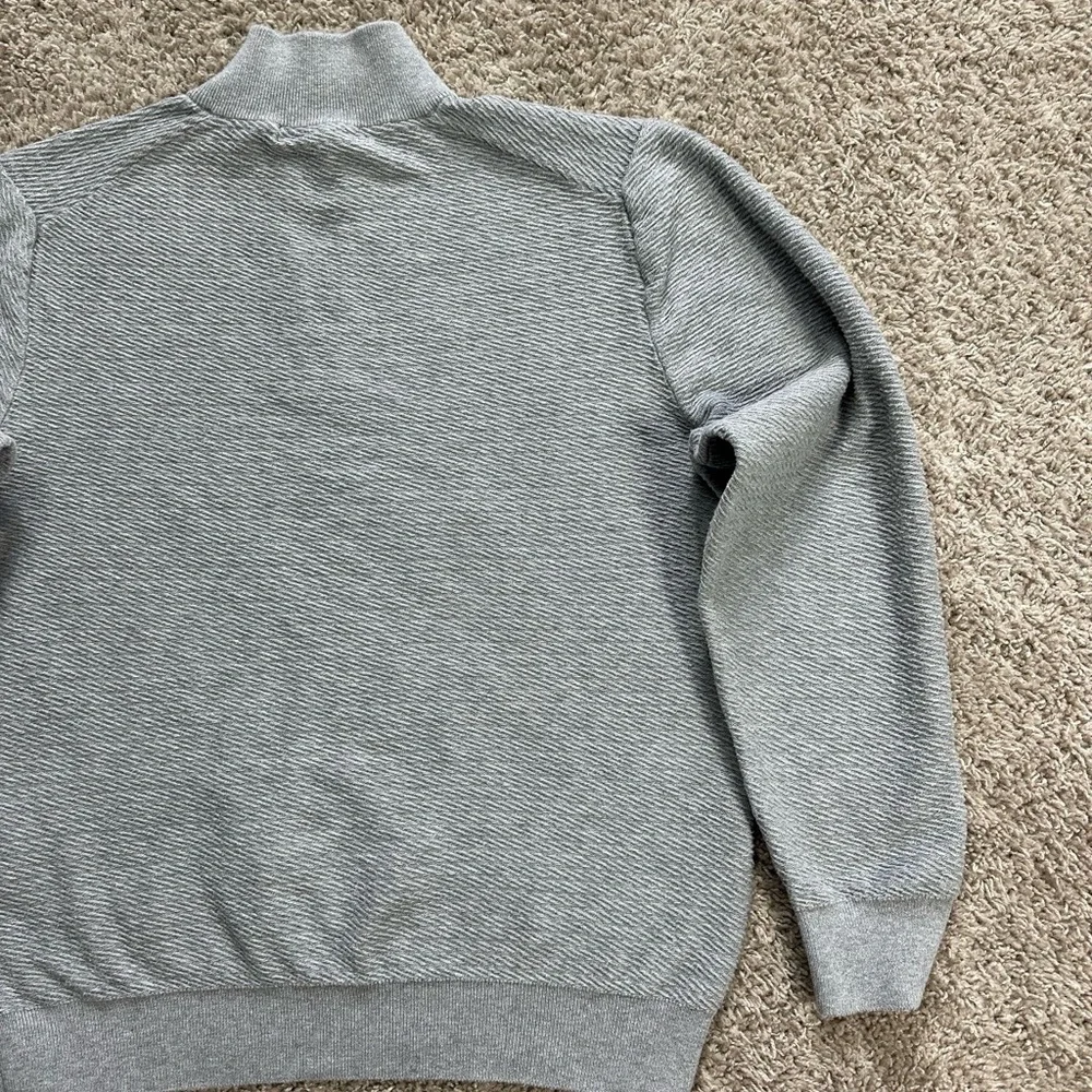 #2520  Michael Kors Sz L Heather Gray Sweater 1/4 Zipper 100% Cotton
